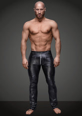 Wet Look Black Pants for Men with Zipper Detail Black Small Mens Latex